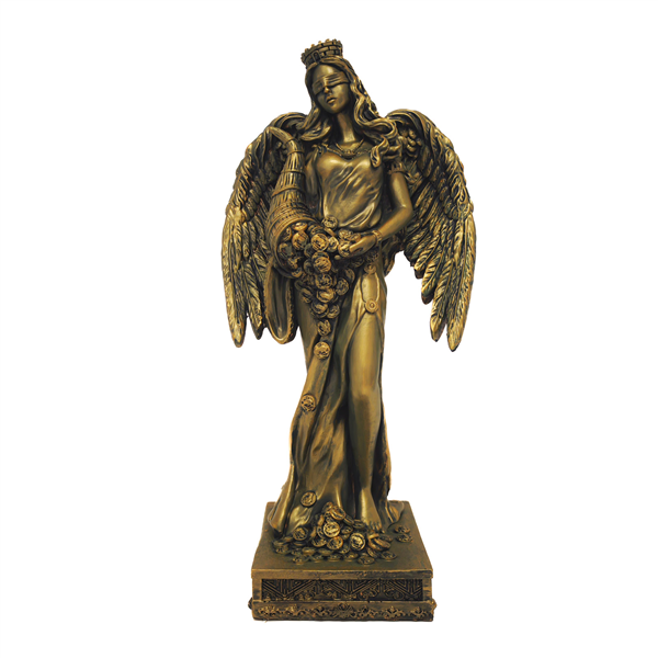 Escultura de la diosa Fortuna con alas