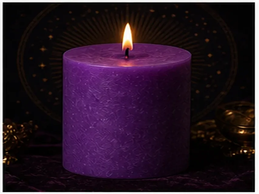 Vela morada o violeta real encendida