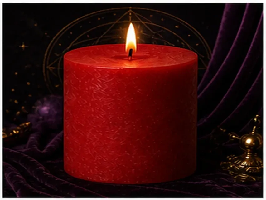 Vela roja real encendida