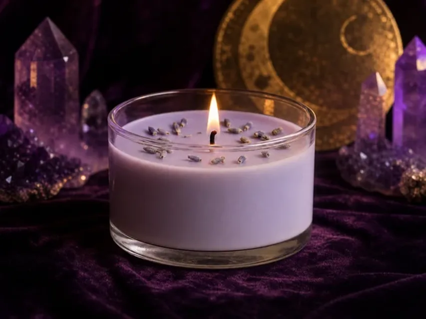 Velas aromáticas real encendida