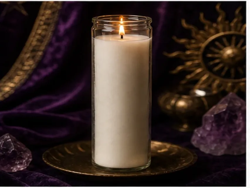 Velas de novena o siete días real encendida