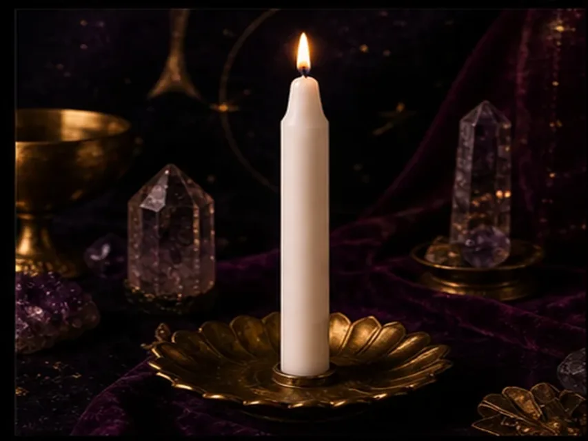 Velas de parafina real encendida