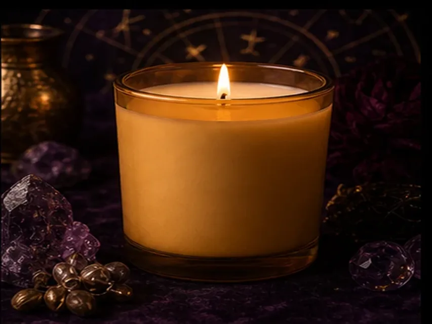 Velas de soja real encendida