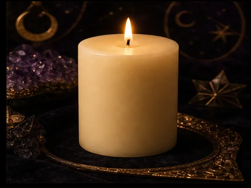 Velones o velas pilar real encendida